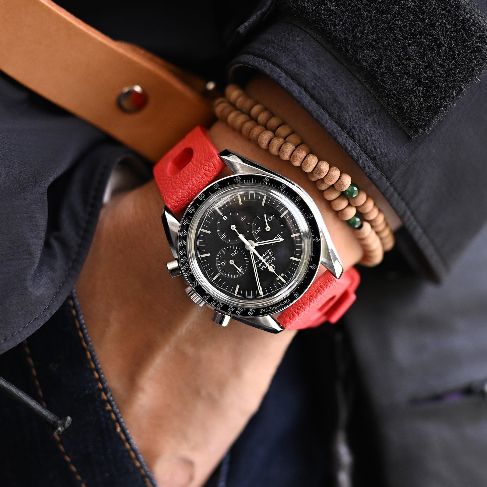 20mm Red Large Holes Rally FKM Quick Release Rubber watch band Strapcode Watch Bands