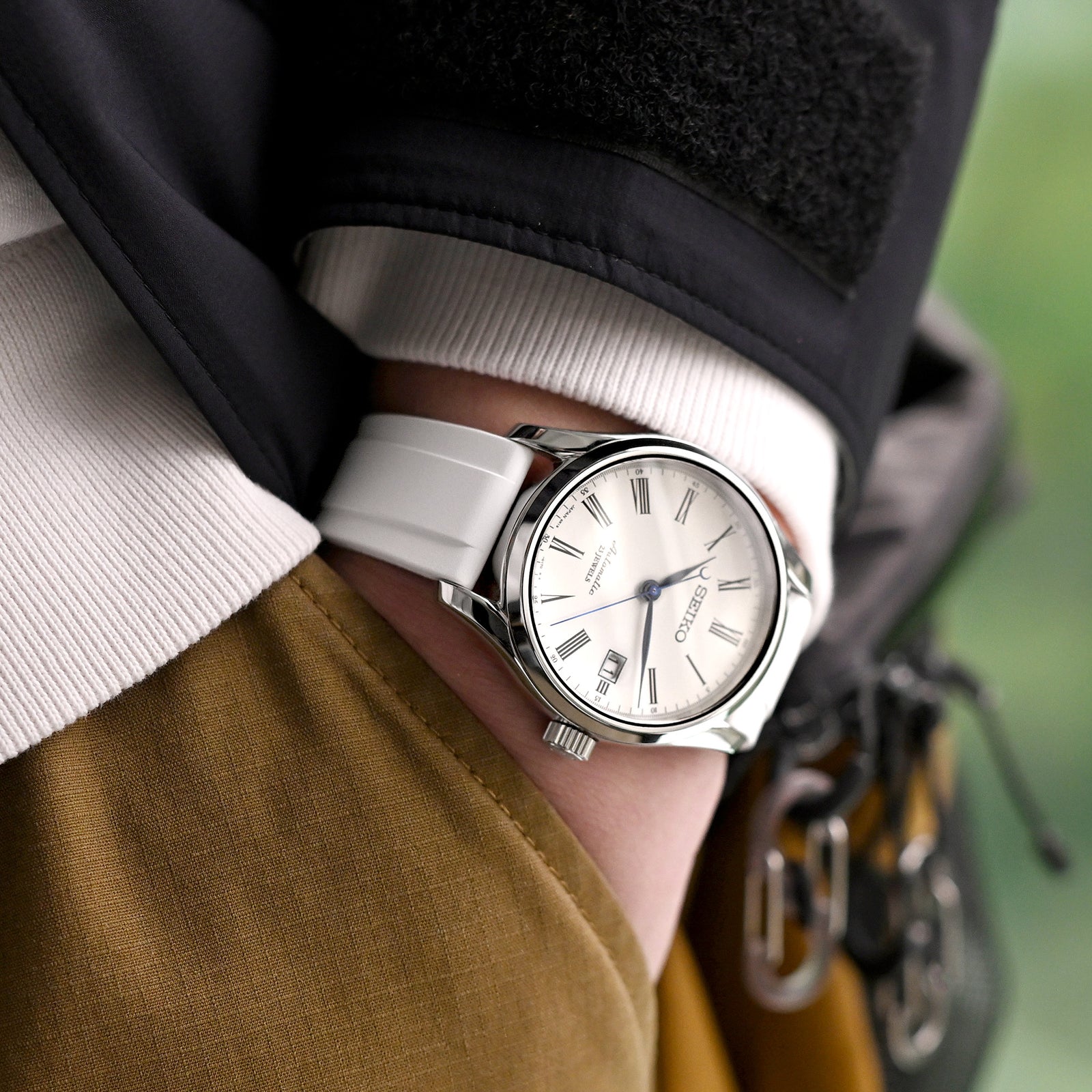 Quick Release FKM27 White FKM Rubber watch strap Strapcode watch bands