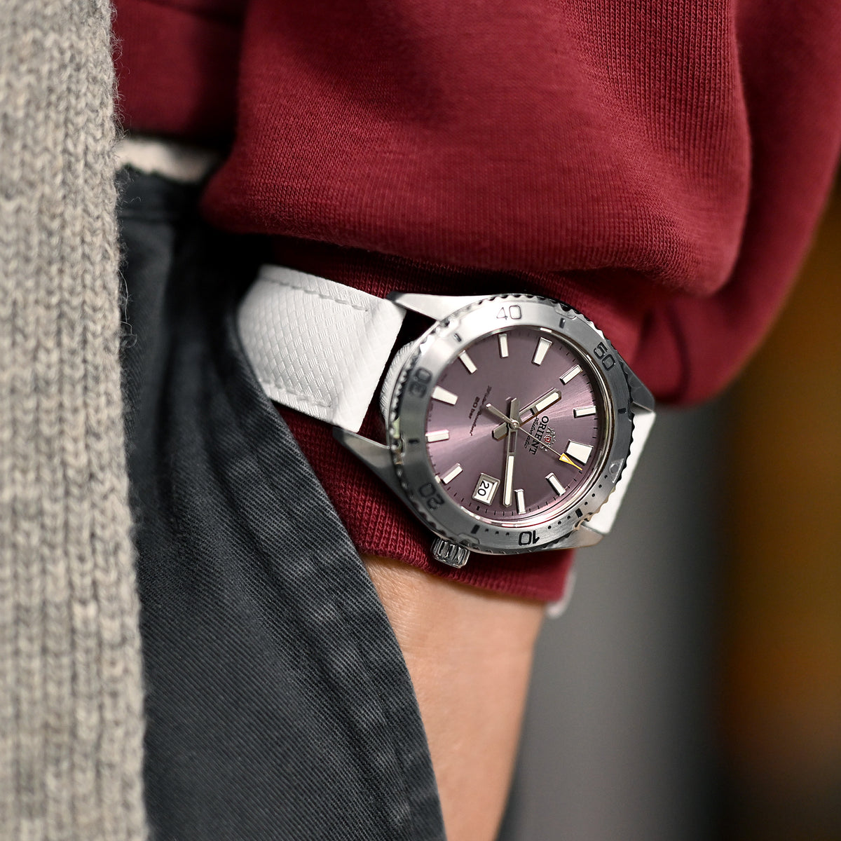 Off White FKM37 Rubber Q.R. Deployant Watch Band, 20mm or 22mm