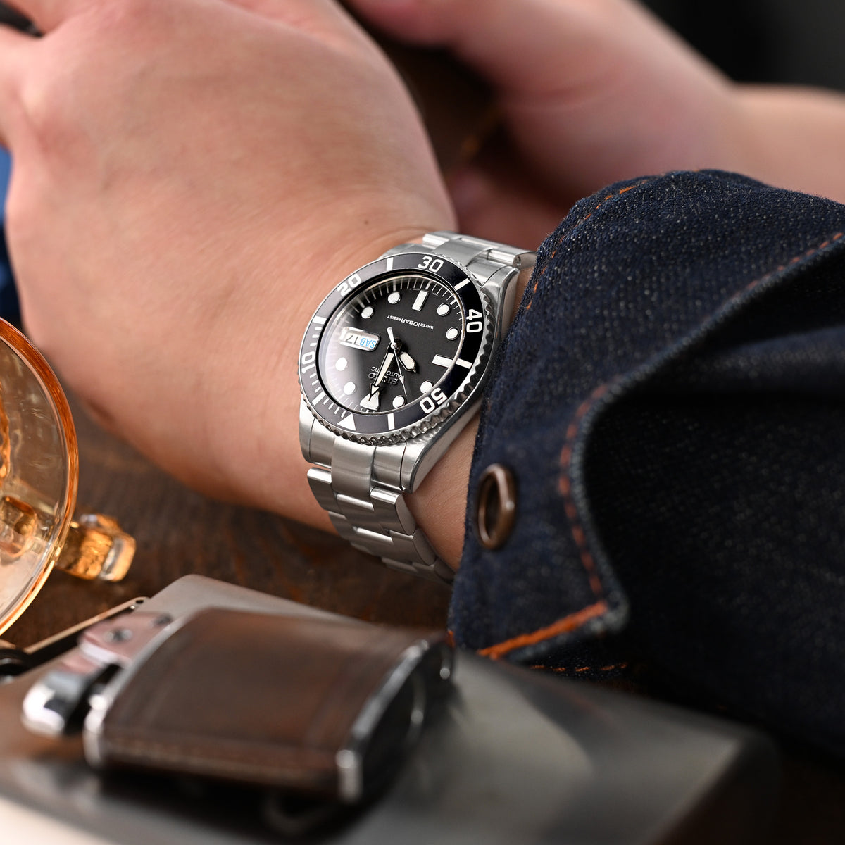 سوار ساعة Super-O Boyer مقاس 20 مم متوافق مع Seiko SKX023 للغواص المتوسط، إبزيم غطس بتشطيب مصقول