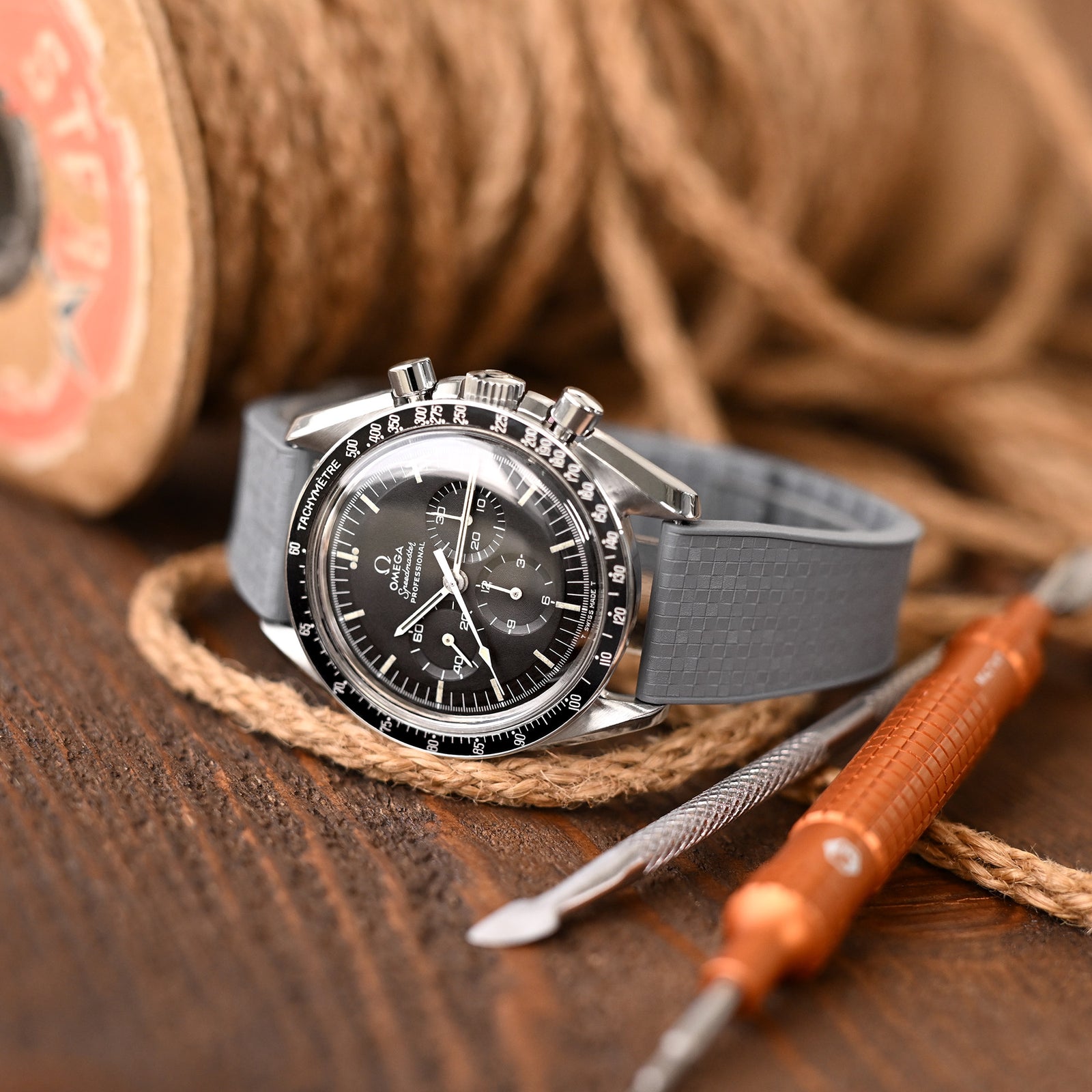 Quick Release FKM29 Light Grey FKM Rubber watch strap Strapcode watch bands