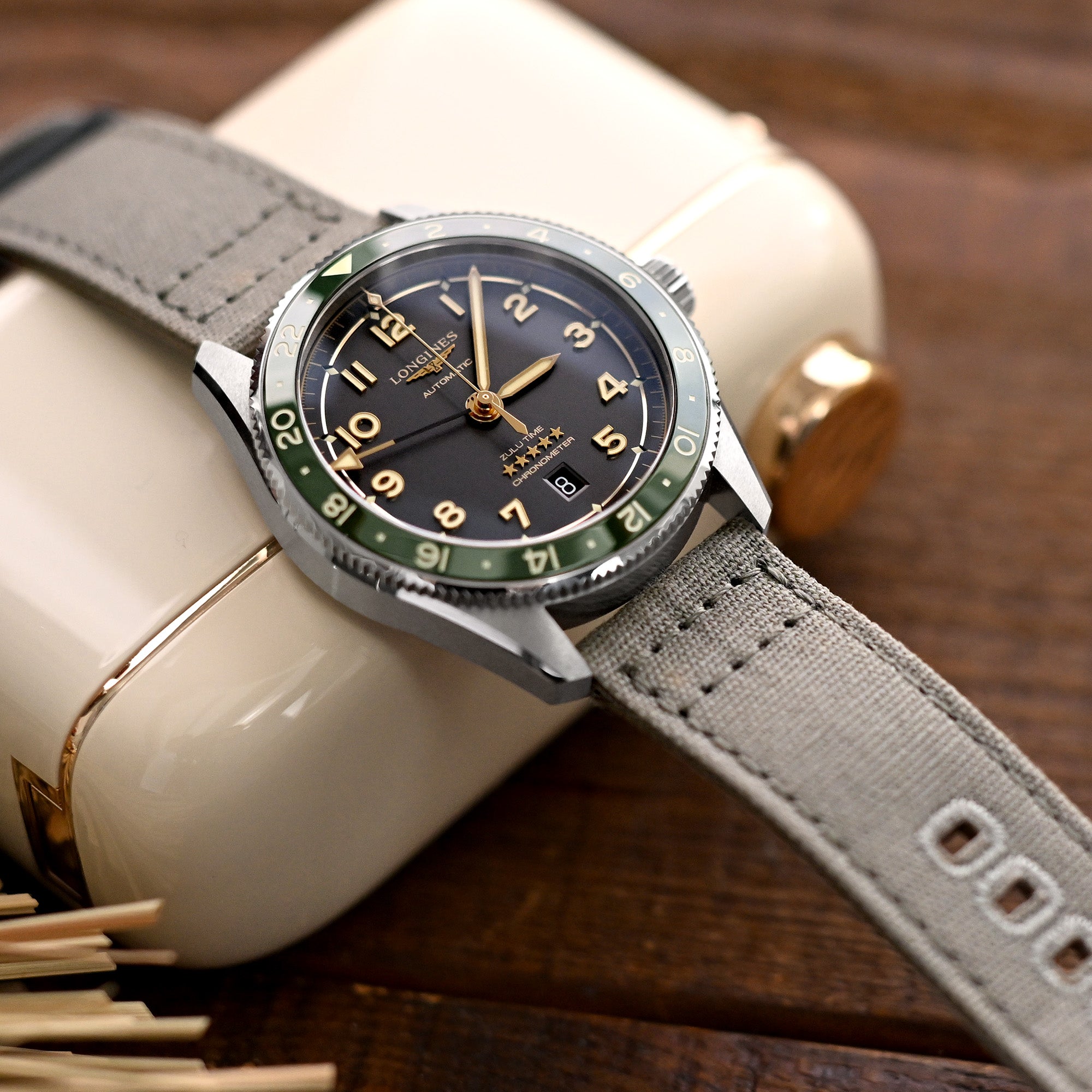 Khaki Green Quick Release Canvas Watch Strap 22mm or 20mm Strapcode Watch Bands