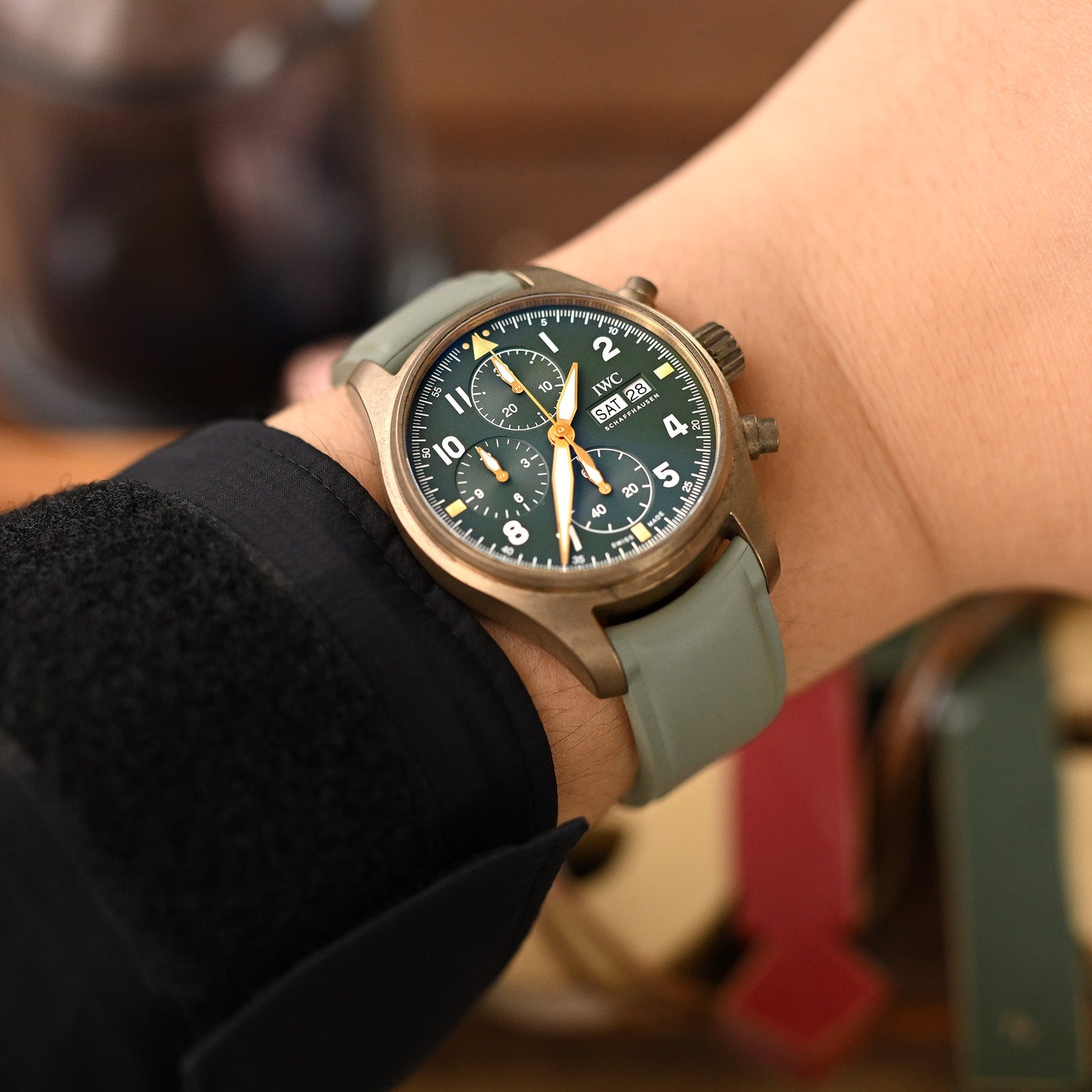 Crafter Blue - CX03 Oliver Green Quick Release Flexi-Curved FKM Rubber Watch Strap Strapcode Watch Bands