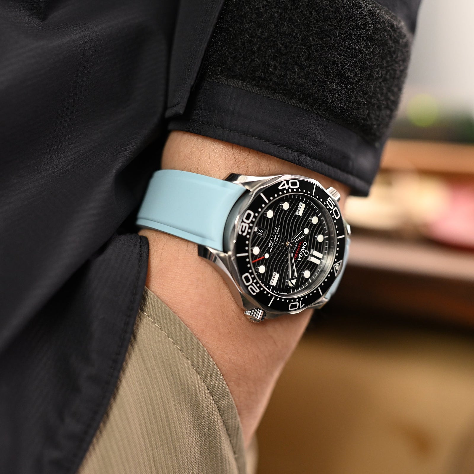 Crafter Blue - CX03 Baby Blue Quick Release Flexi-Curved FKM Rubber Watch Strap Strapcode Watch Bands