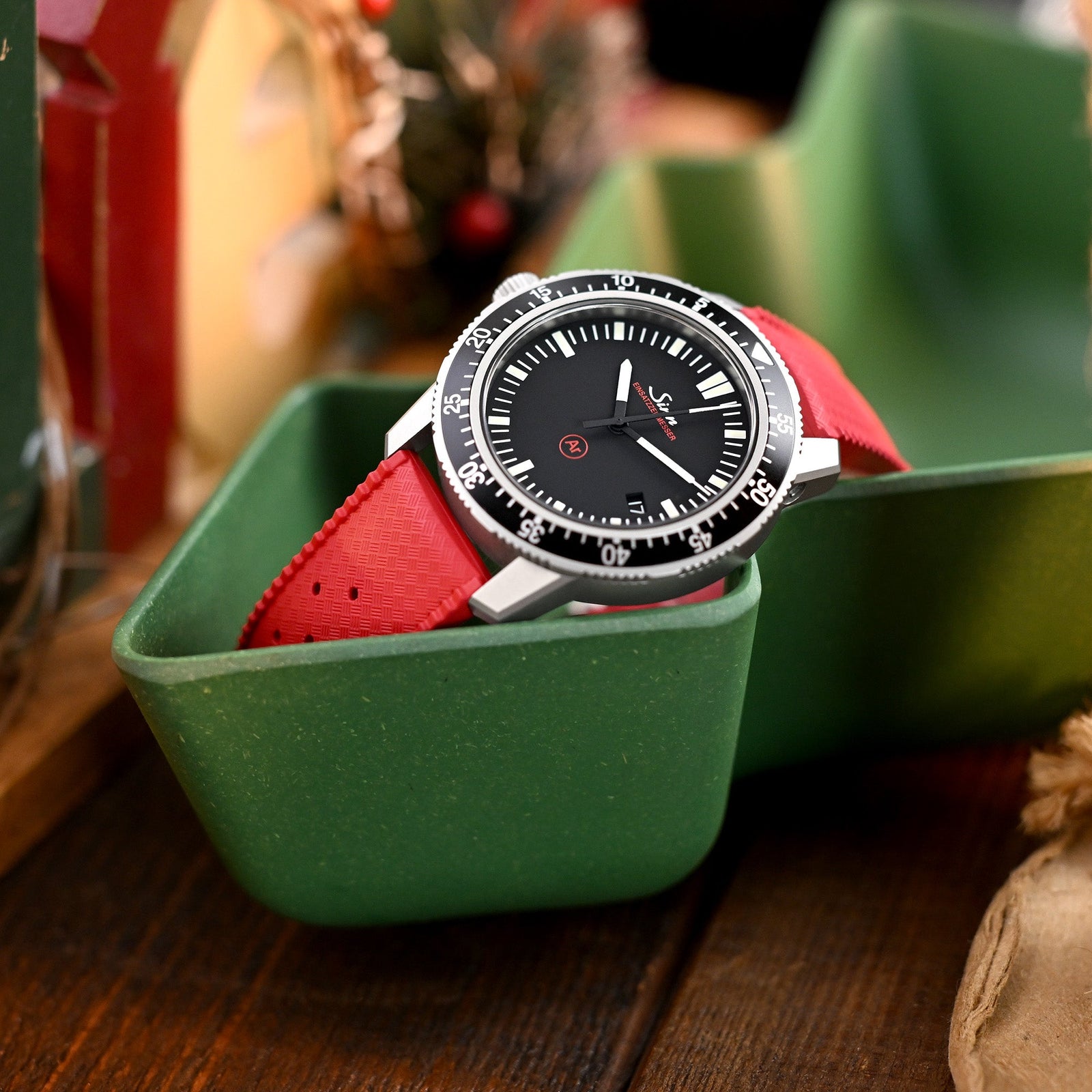 Quick Release Red Tropical-Style Pro FKM rubber watch strap, 20mm Strapcode Watch Bands