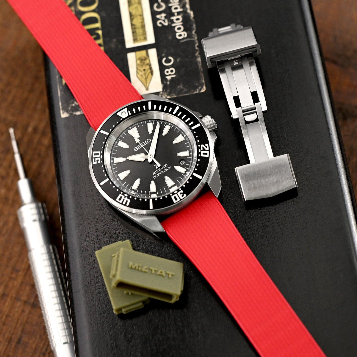 Seiko Prospex SRPL13 Mini Samurai Black Strapcode watch bands