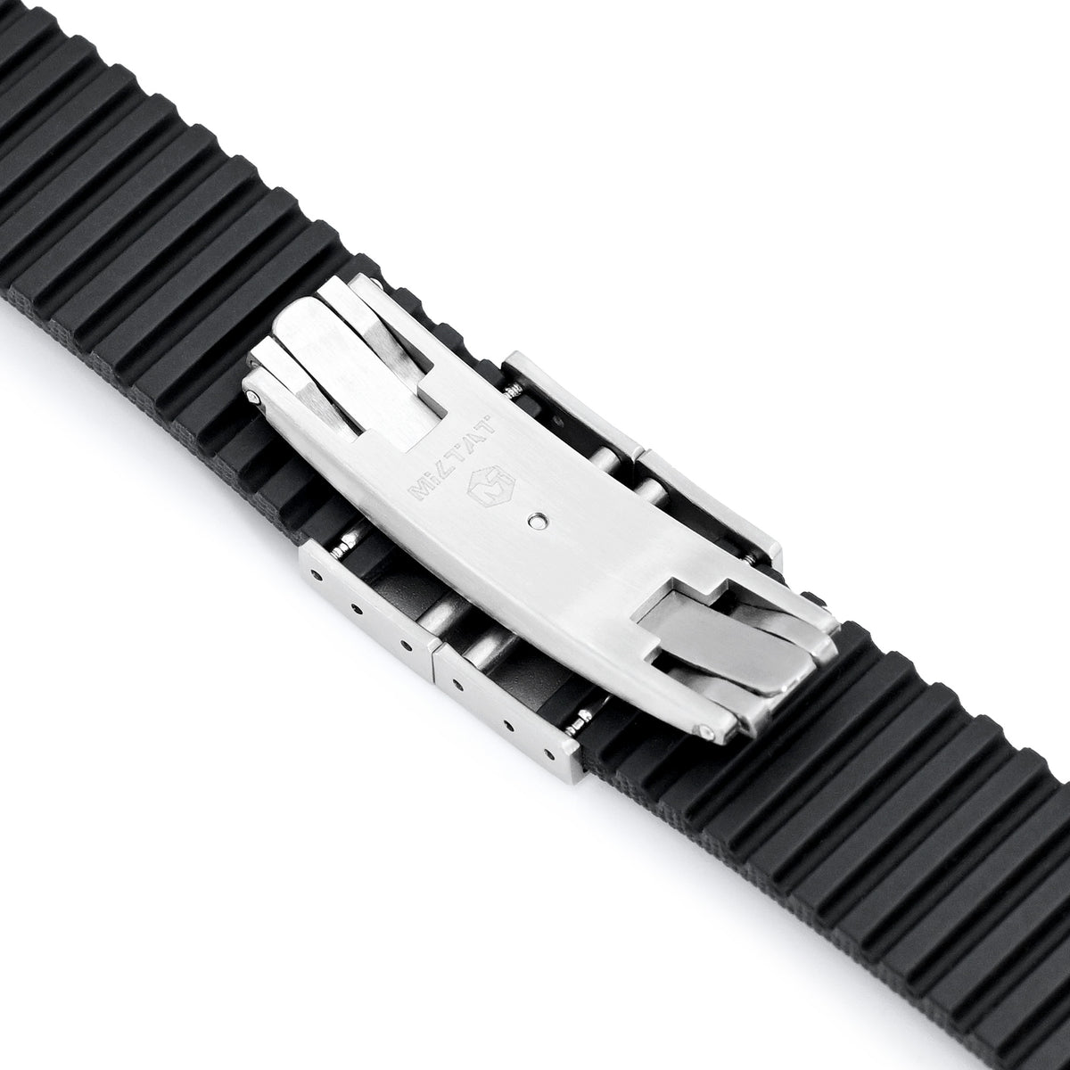 FKM40 Black Quick Release Butterfly Deployment FKM Rubber Watch Band, 20mm to 22mm Strapcode watch bands