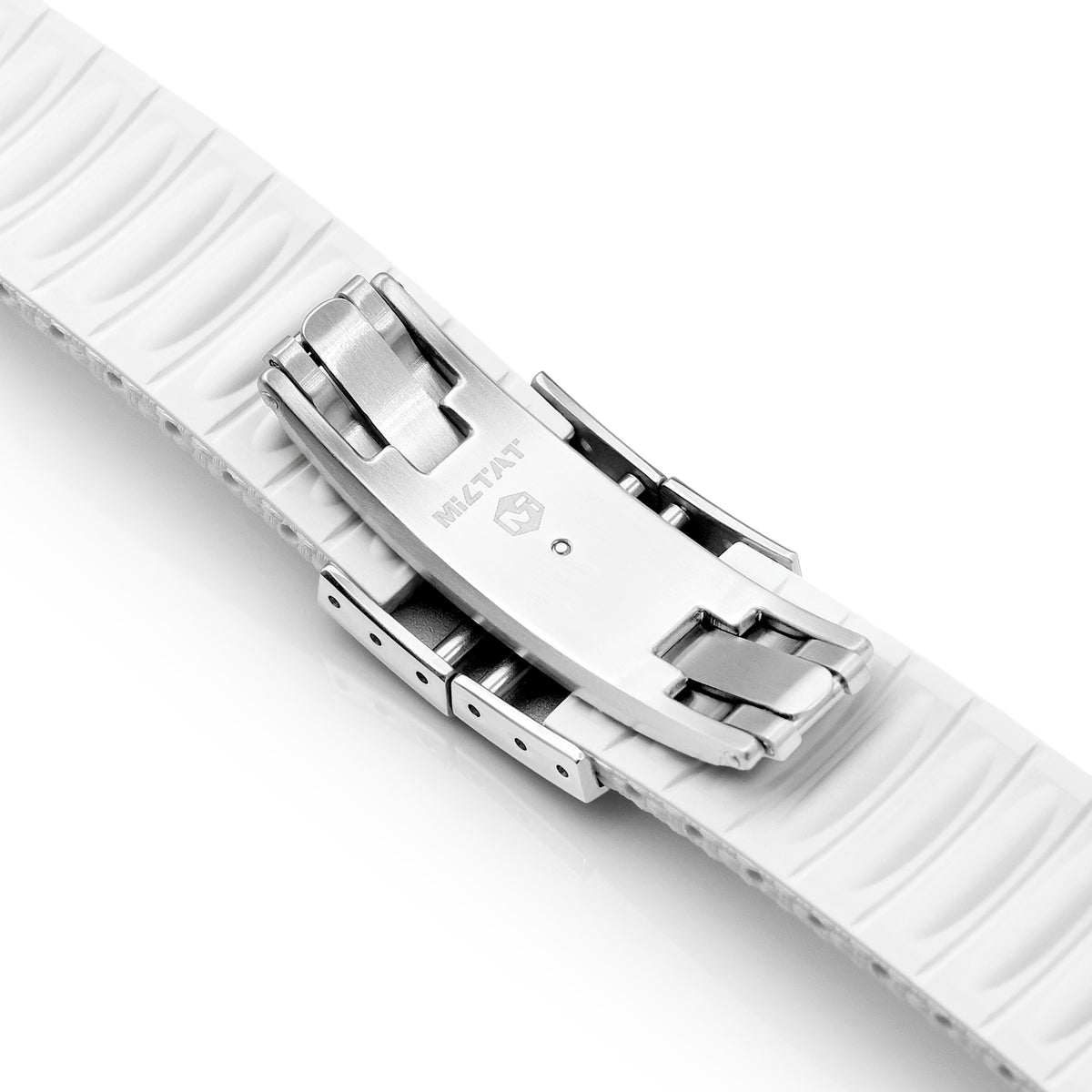 FKM41 White Quick Release Butterfly Deployment FKM Rubber Watch Band, 20mm Strapcode watch bands