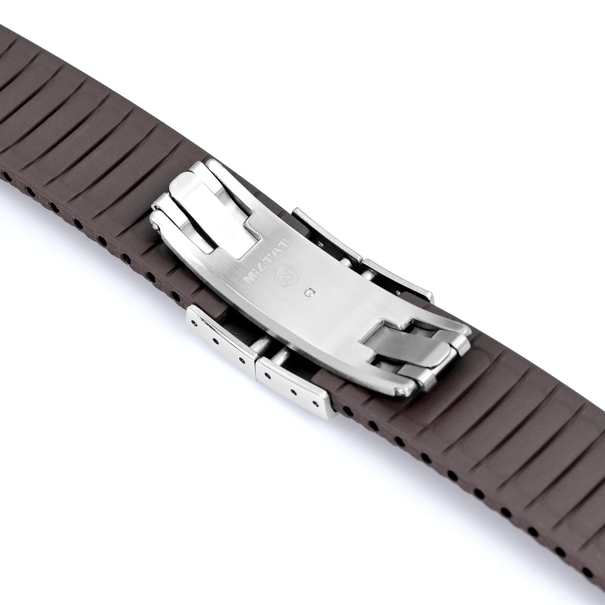 FKM42 Dark Brown Quick Release Butterfly Deployment FKM Rubber Watch Band, 20mm Strapcode watch bands