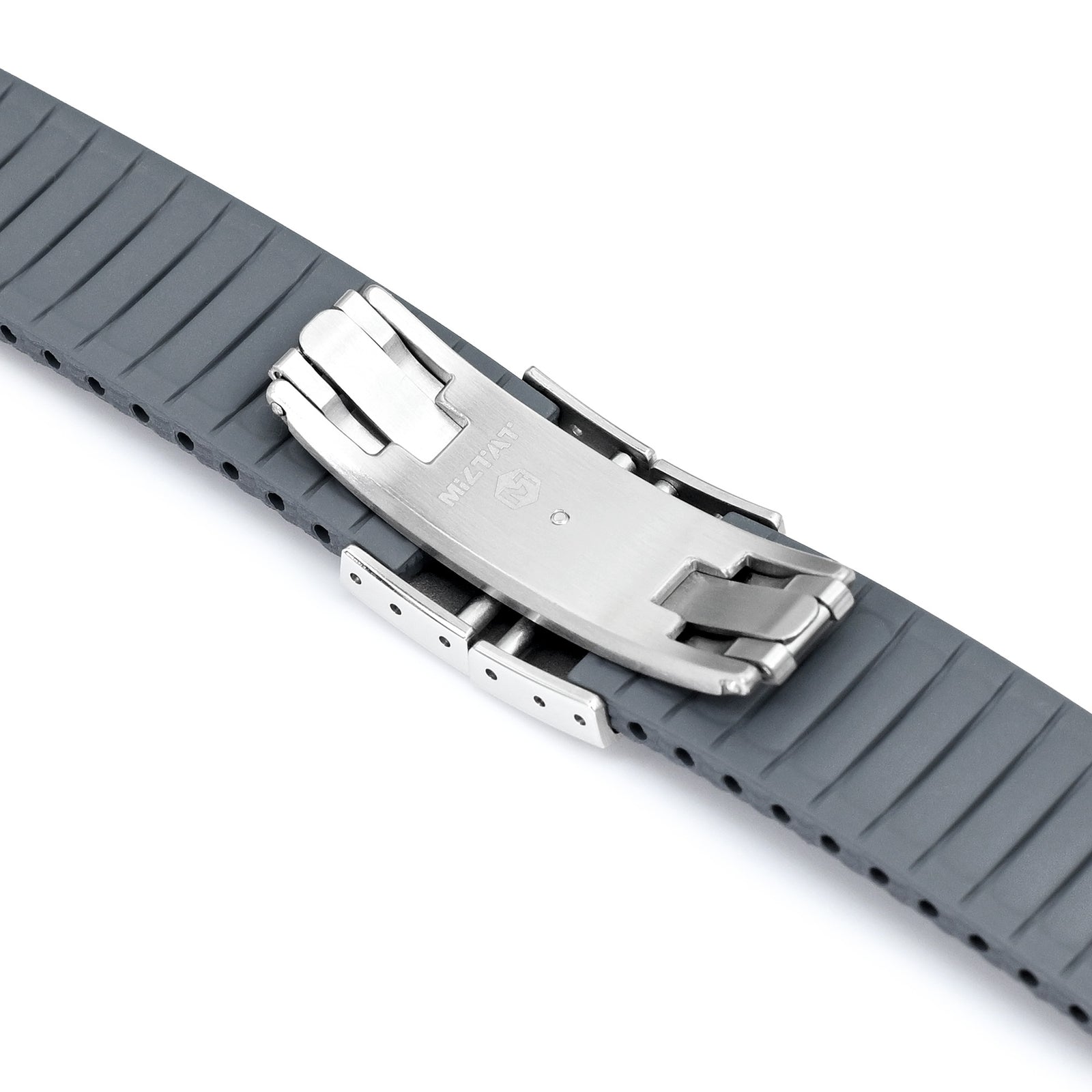 FKM42 Grey Quick Release Butterfly Deployment FKM Rubber Watch Band, 20mm Strapcode watch bands
