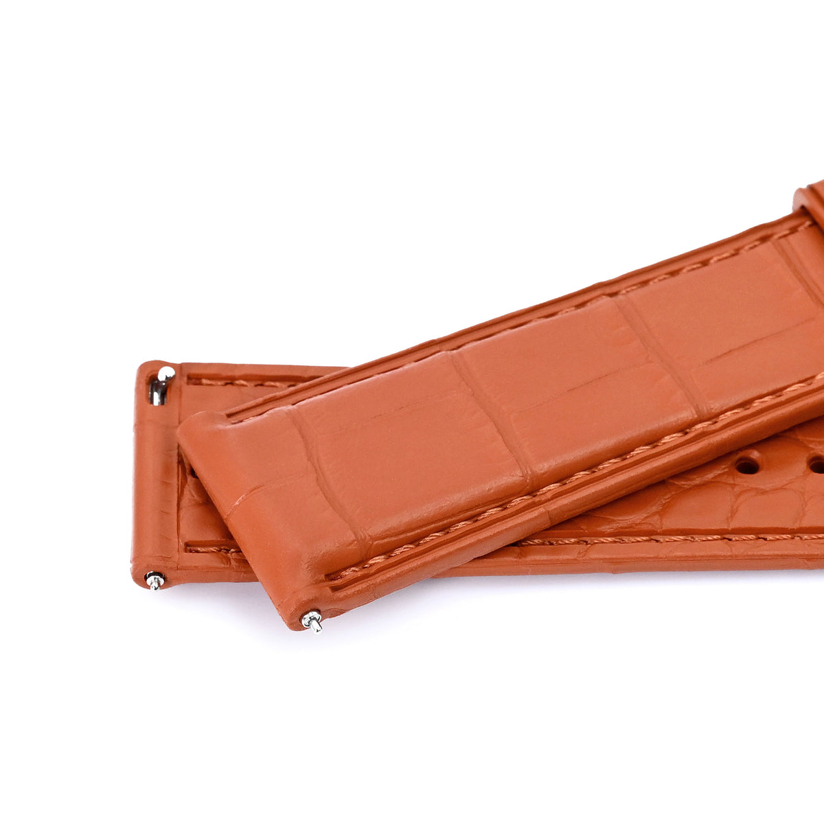 FKM43 Premium Brown Alligator Embossed FKM Rubber Watch Band, 20mm or 22mm Strapcode watch bands
