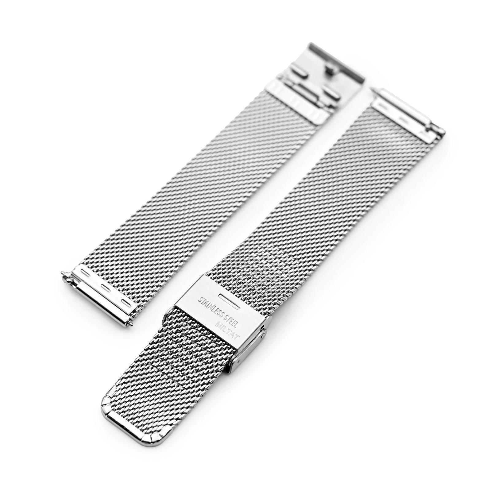 Superfine Quick Release Polished Mesh Watch Band 18mm 22mm