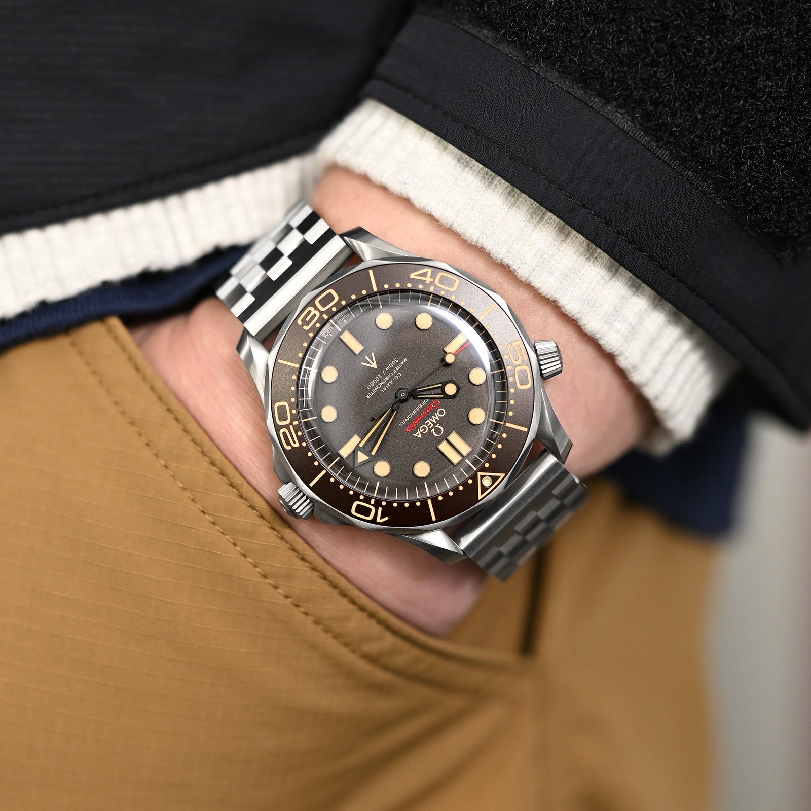 SUPER Engineer Type II Watch Band Straight End, 316L Stainless Steel Solid Link Push Button