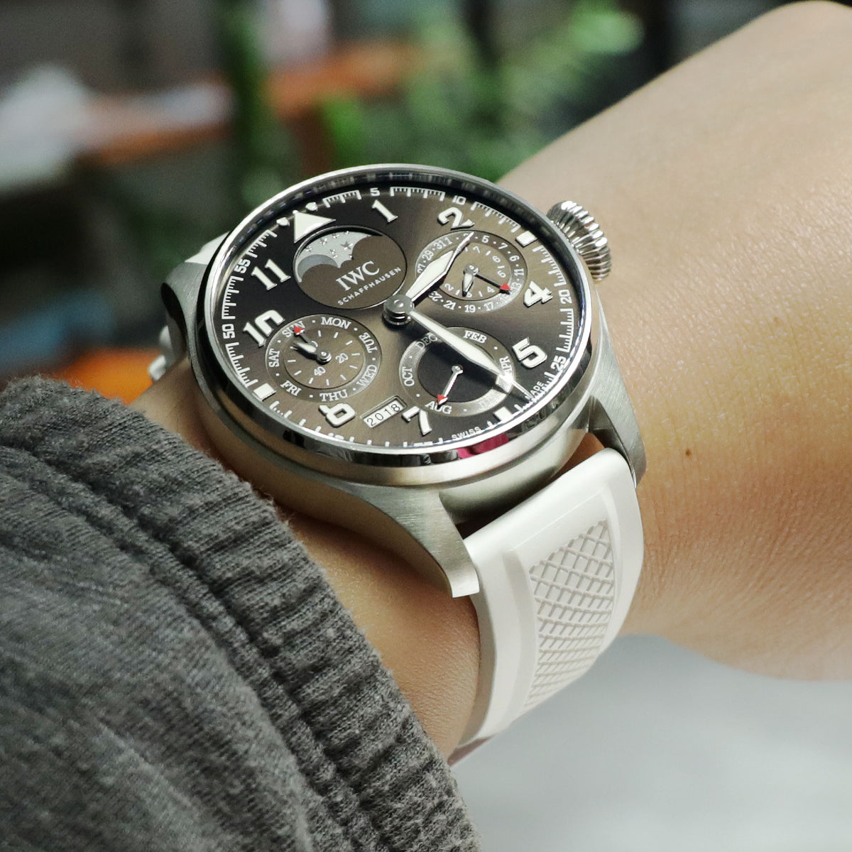 IWC Big Pilot&#39;s Watch Perpetual Calendar Antoine de Saint Exupéry IW503801 Rubber watch bands by Strapcode