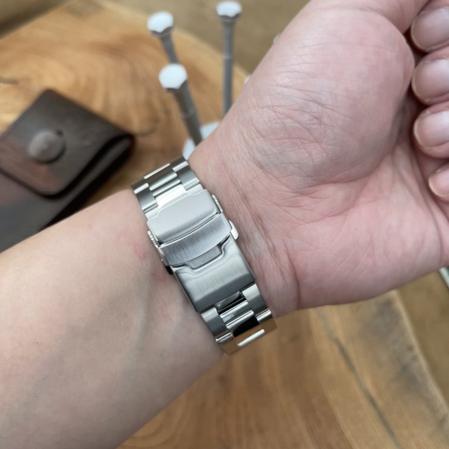 سوار ساعة Super-O Boyer مقاس 22 مم لساعات Seiko SKX007 SKX009 SKX011، من الستانلس ستيل - تشطيب مطفي مع وصلات وسطية لامعة، مشبك غطس