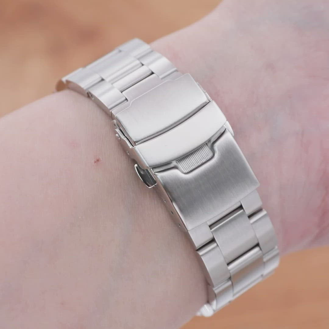 سوار ساعة Super-O Boyer مقاس 22 مم لساعات Seiko New Turtles SRP777 SRP775 SRPA21 (PADI)، ستانلس ستيل مصقول، مشبك غطس