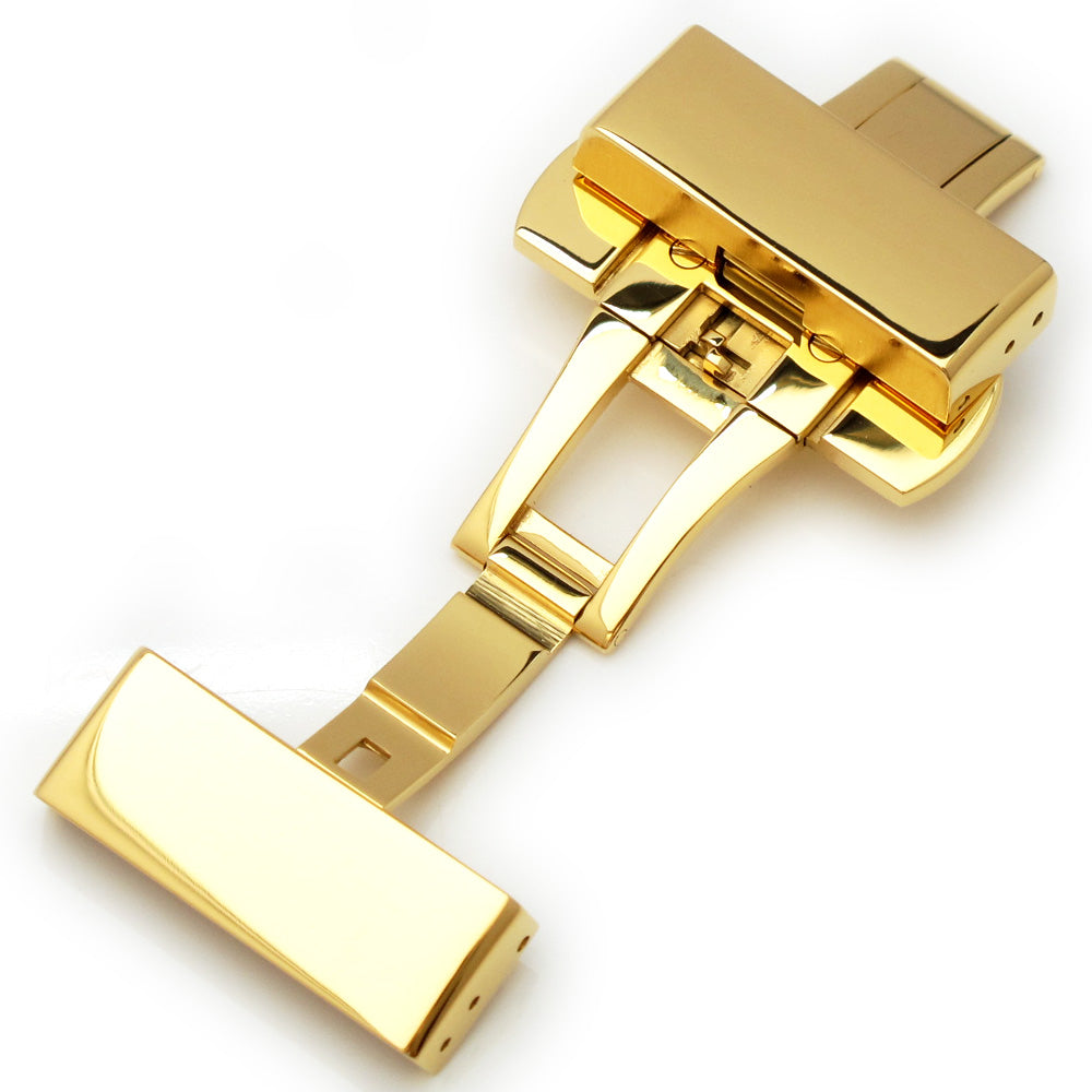 20mm 22mm 24mm Deployment Buckle Clasp IP Gold Stainless Steel with Release Button Strapcode Buckles