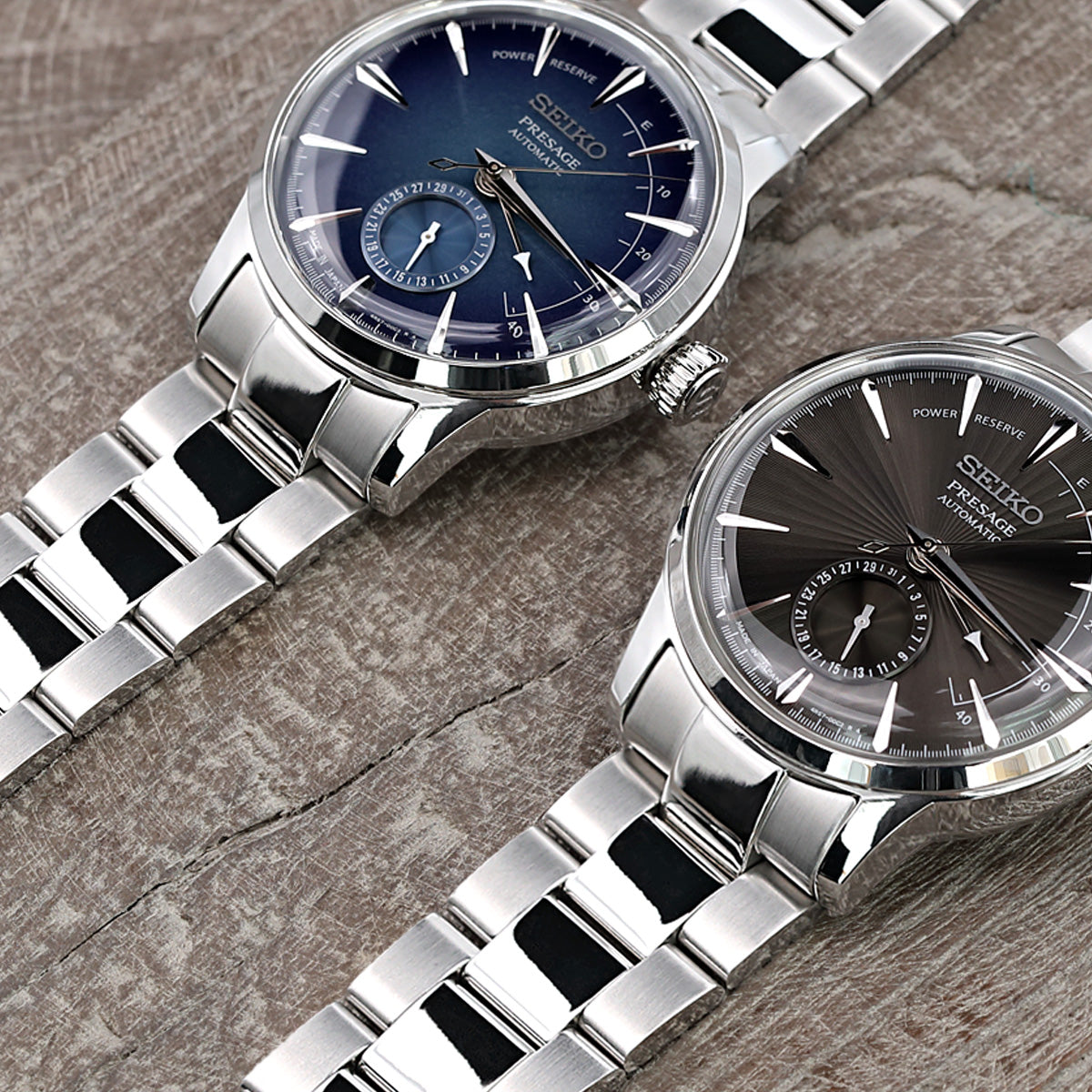 سوار ساعة Super-O Boyer مقاس 20 مم لساعات Seiko Cocktail SRPB41 SSA345 SSA341، من الستانلس ستيل - مصقول مع وسط لامع، مشبك V Diver