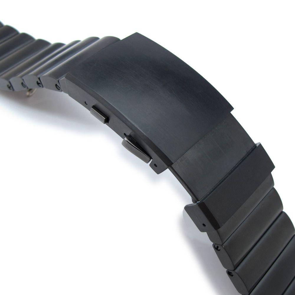 24mm Bandoleer Solid 316L stainless Steel PVD Black Replacement band for Panerai 44mm Strapcode Watch Bands