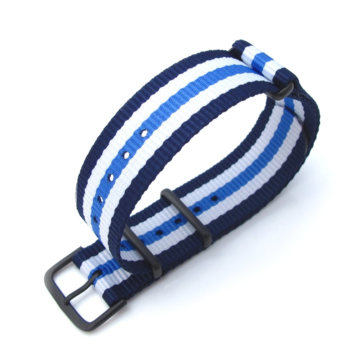 MiLTAT 20mm G10 military watch strap ballistic nylon armband PVD Blue & White Stripes Strapcode Watch Bands