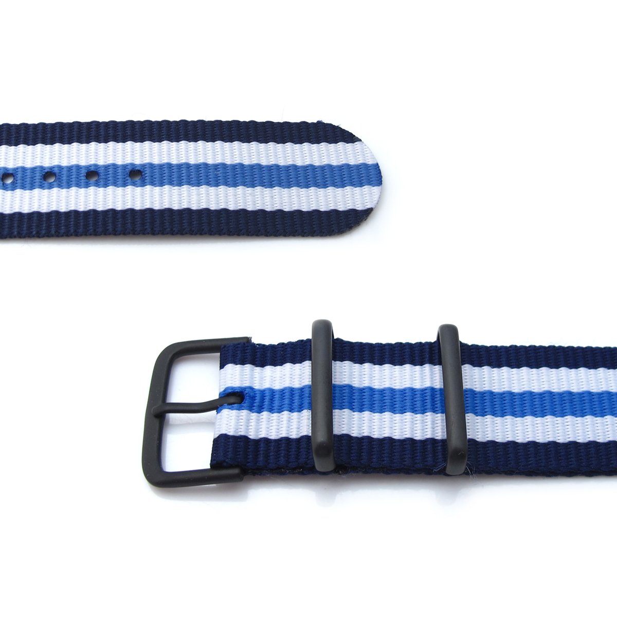 MiLTAT 20mm G10 military watch strap ballistic nylon armband PVD Blue & White Stripes Strapcode Watch Bands