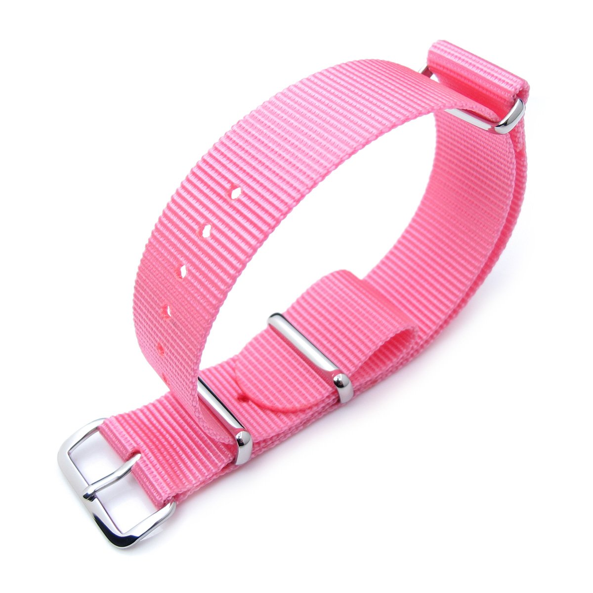 MiLTAT 18mm or 20mm G10 Military Watch Strap Ballistic Nylon Armband Polished Pink Strapcode Watch Bands