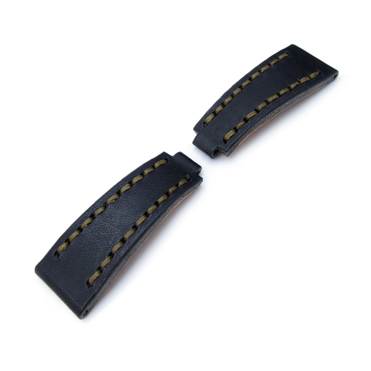 20mm MiLTAT RX Collection Watch Strap NERO Black Genuine Calf Green St. Tailor-made for RX SUB &amp; EXP Strapcode Watch Bands