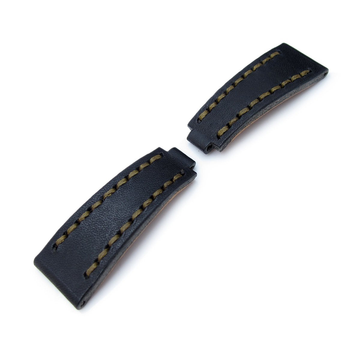 20mm MiLTAT RX Collection Watch Strap NERO Black Genuine Calf Green St. Tailor-made for RX SUB & EXP Strapcode Watch Bands