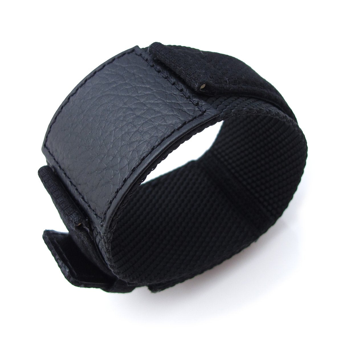 MiLTAT 21mm Double Layer Nylon Black Tactical Velcro Watch Strap Strapcode Watch Bands