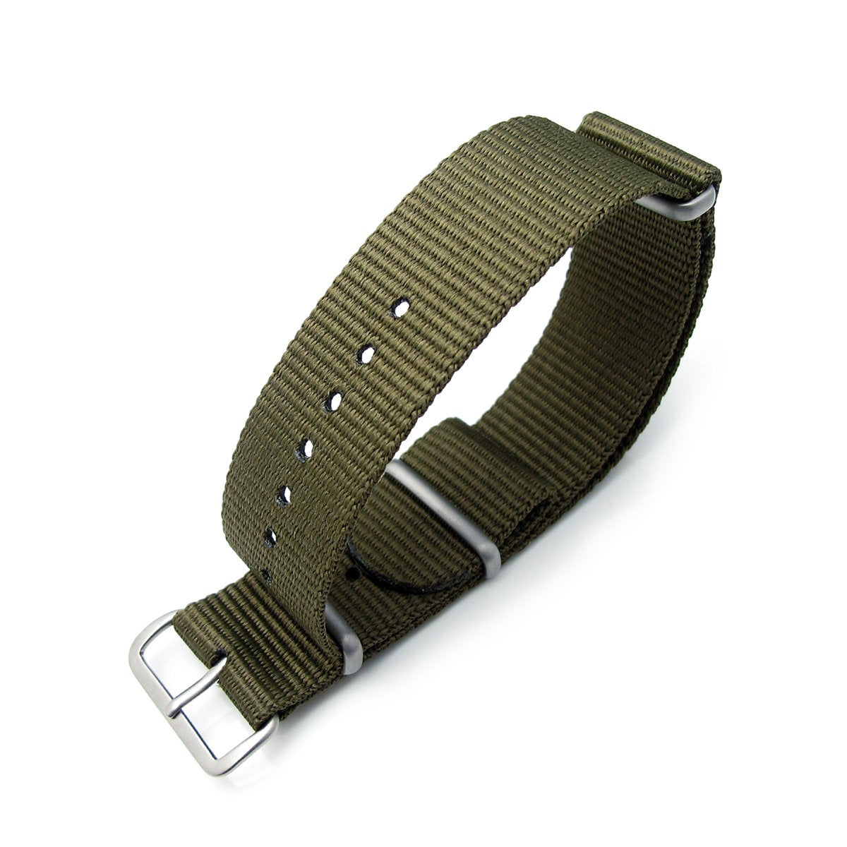 MiLTAT 22mm G10 military watch strap ballistic nylon armband Brushed Military Green Strapcode Watch Bands
