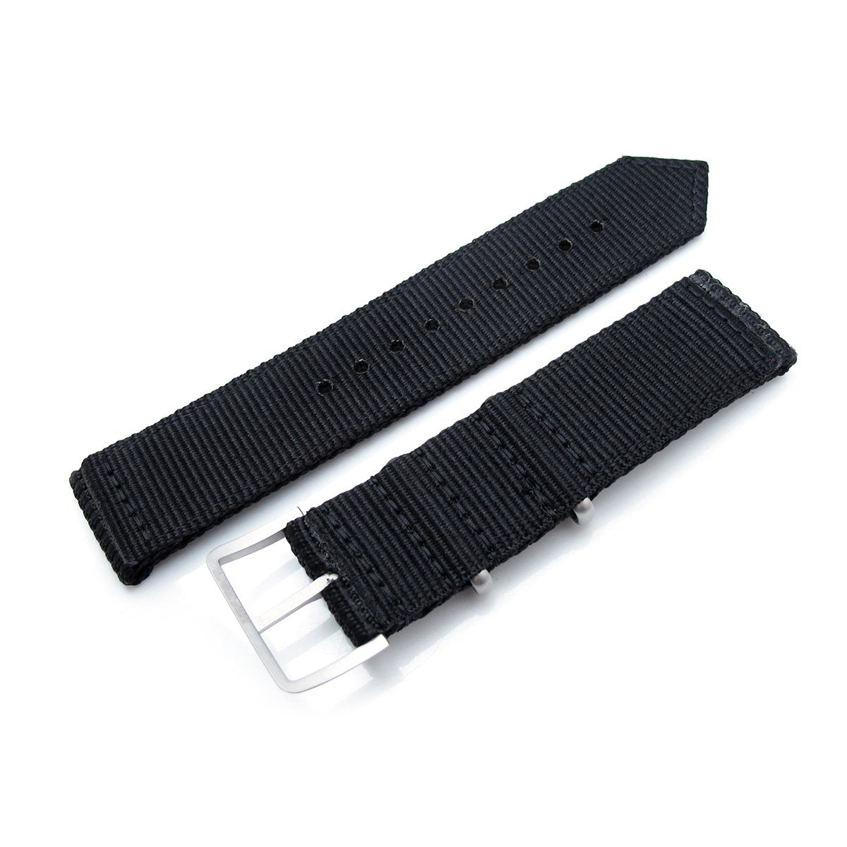 MiLTAT 20mm 22mm Two Piece WW2 G10 Black 3D Nylon Brushed Buckle Strapcode Watch Bands