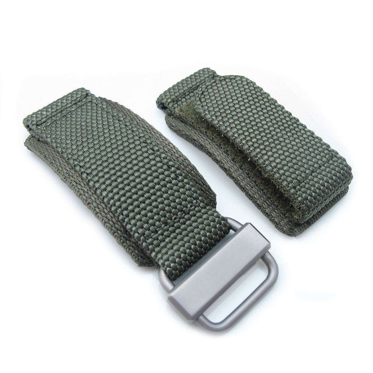 22mm MiLTAT Honeycomb Military Green Nylon Velcro Fastener Watch Strap Brushed Stainless Buckle Strapcode Watch Bands