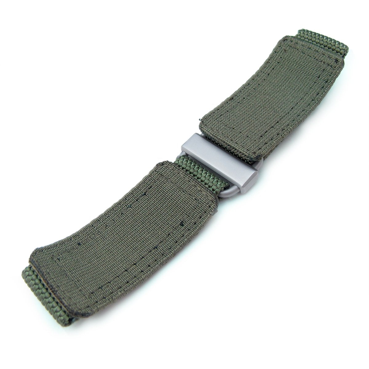 22mm MiLTAT Honeycomb Military Green Nylon Hoop and loop Fastener Watch Strap Brushed Stainless Buckle Strapcode Watch Bands