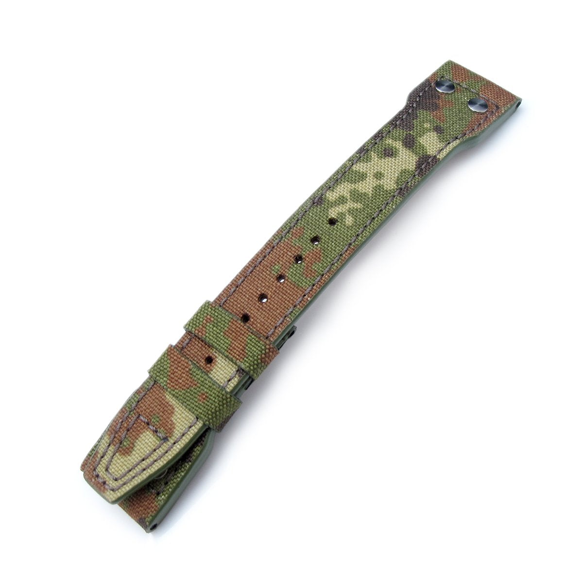 22mm MiLTAT Forest Camo Nylon IWC Big Pilot replacement Strap Rivet Lug Strapcode Watch Bands