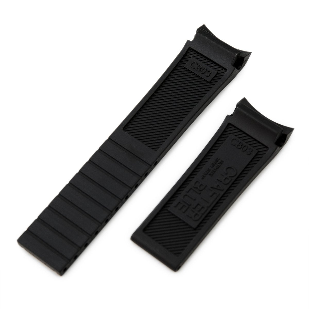 20mm Crafter Blue Black Rubber Curved Lug Watch Band for Seiko MM300 Prospex Marinemaster SBDX001 Strapcode Watch Bands