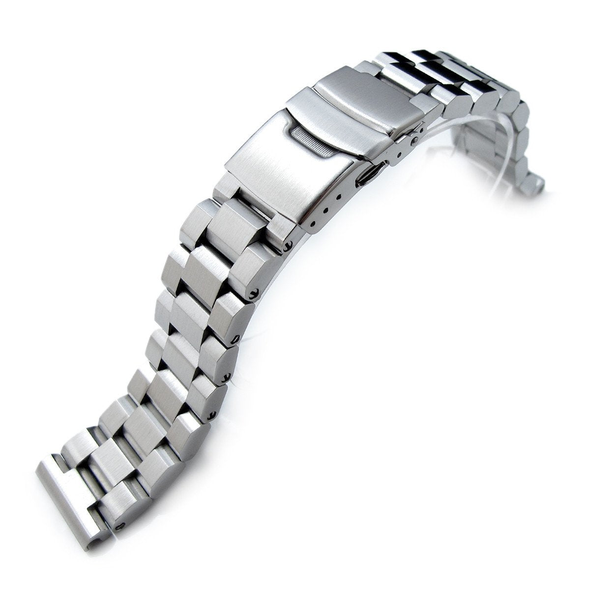 20mm Hexad 316L Stainless Steel Watch Band Straight End Lug Diver Clasp Brushed Strapcode Watch Bands