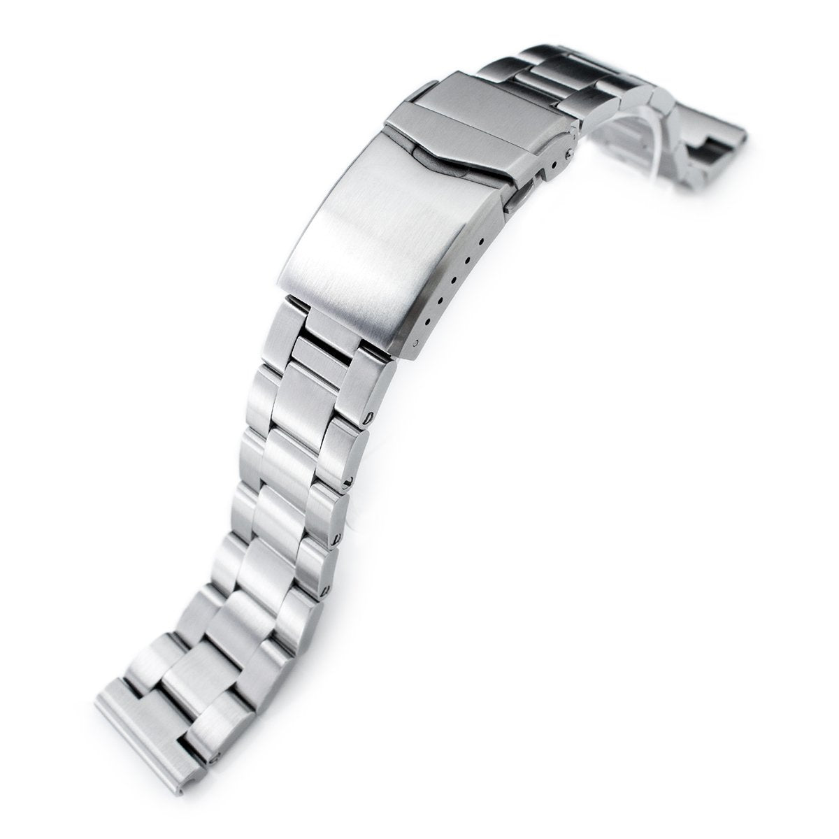 20mm Super-O Boyer 316L Stainless Steel Watch Bracelet Straight End V-Clasp Button Double Lock Brushed Strapcode Watch Bands