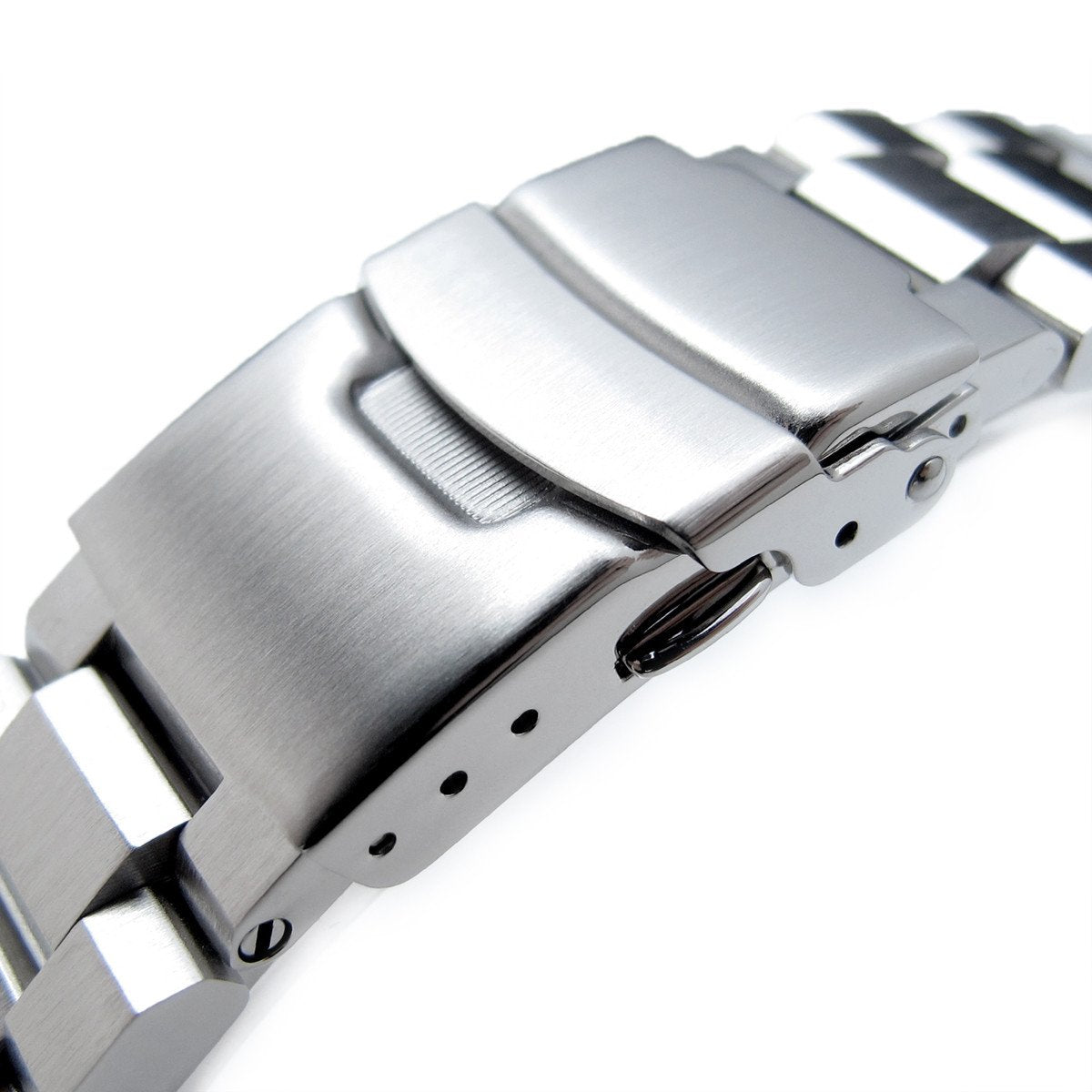 22mm Hexad 316L Stainless Steel Watch Band Straight End Lug Diver Clasp Brushed Strapcode Watch Bands