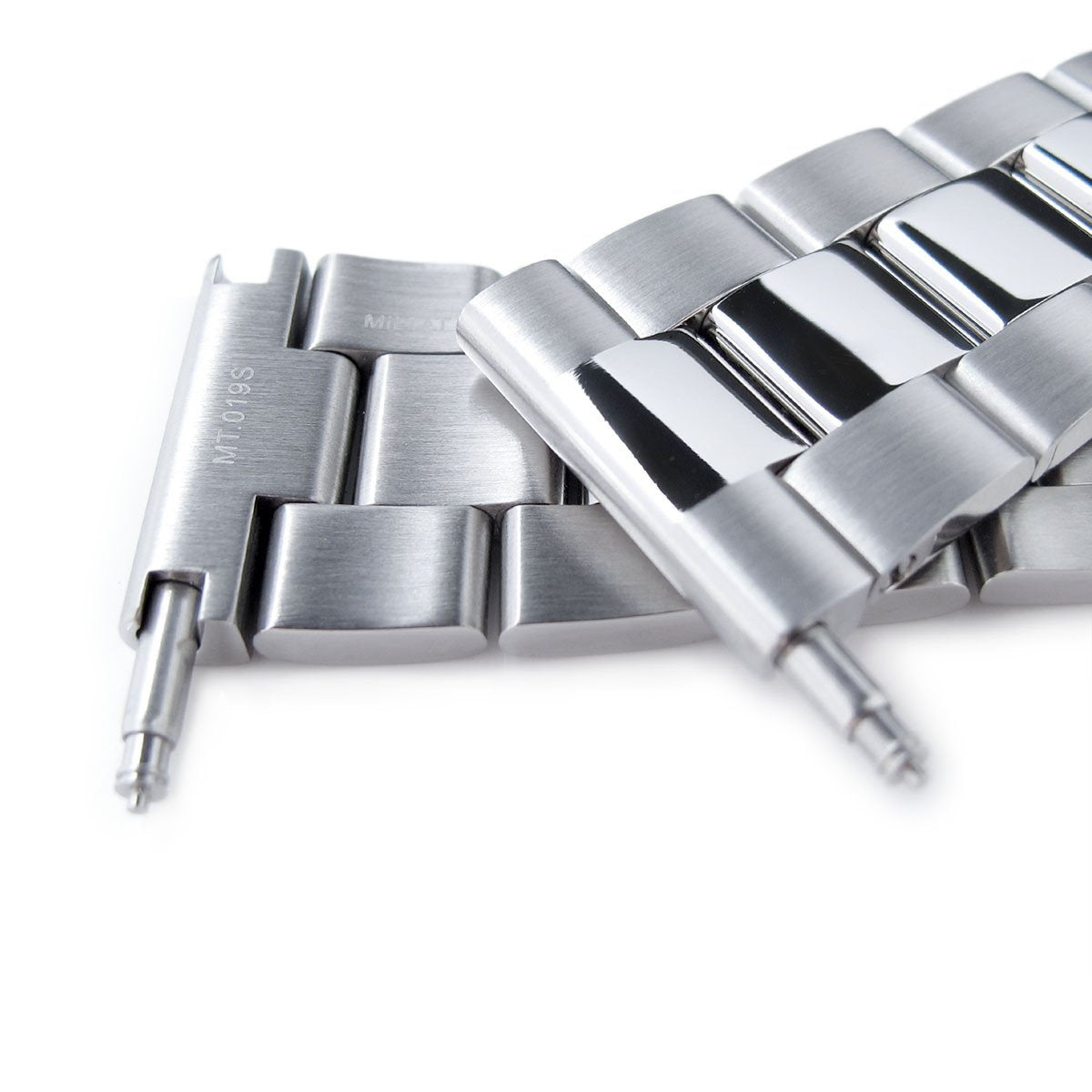 22mm Super-O Boyer Brushed & Polished Crossover 316L SS Straight End Watch Bracelet Strapcode Watch Bands