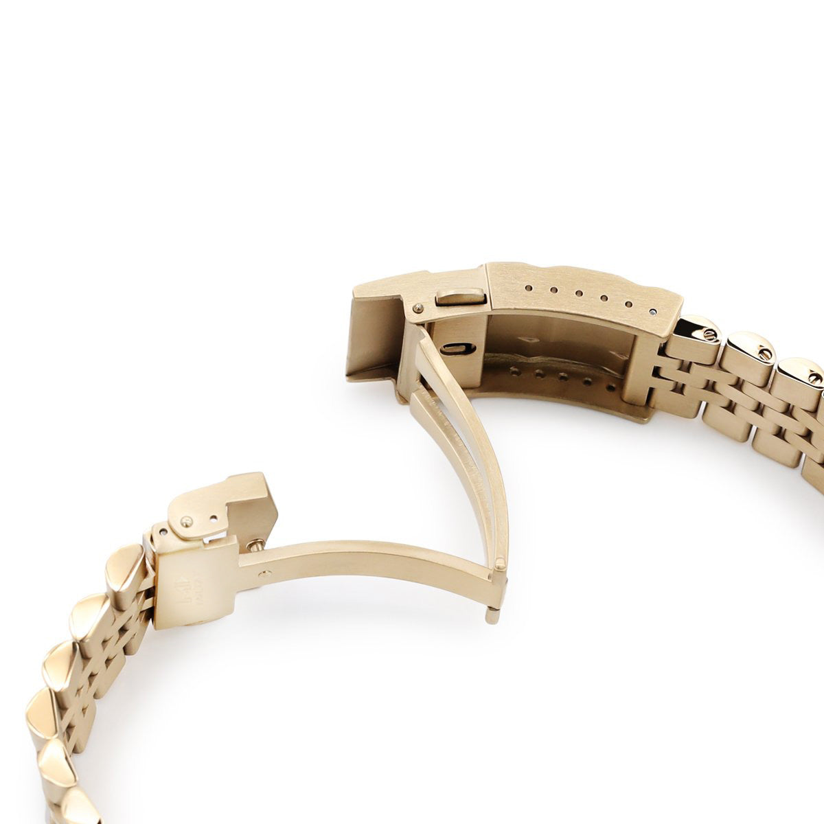 سوار ساعة سوبر-J لويس JUB مقاس 22 مم متوافق مع سيكو جولد تيرتل SRPC44، إبزيم SUB من الفولاذ المقاوم للصدأ 316L مطلي ذهب بالكامل