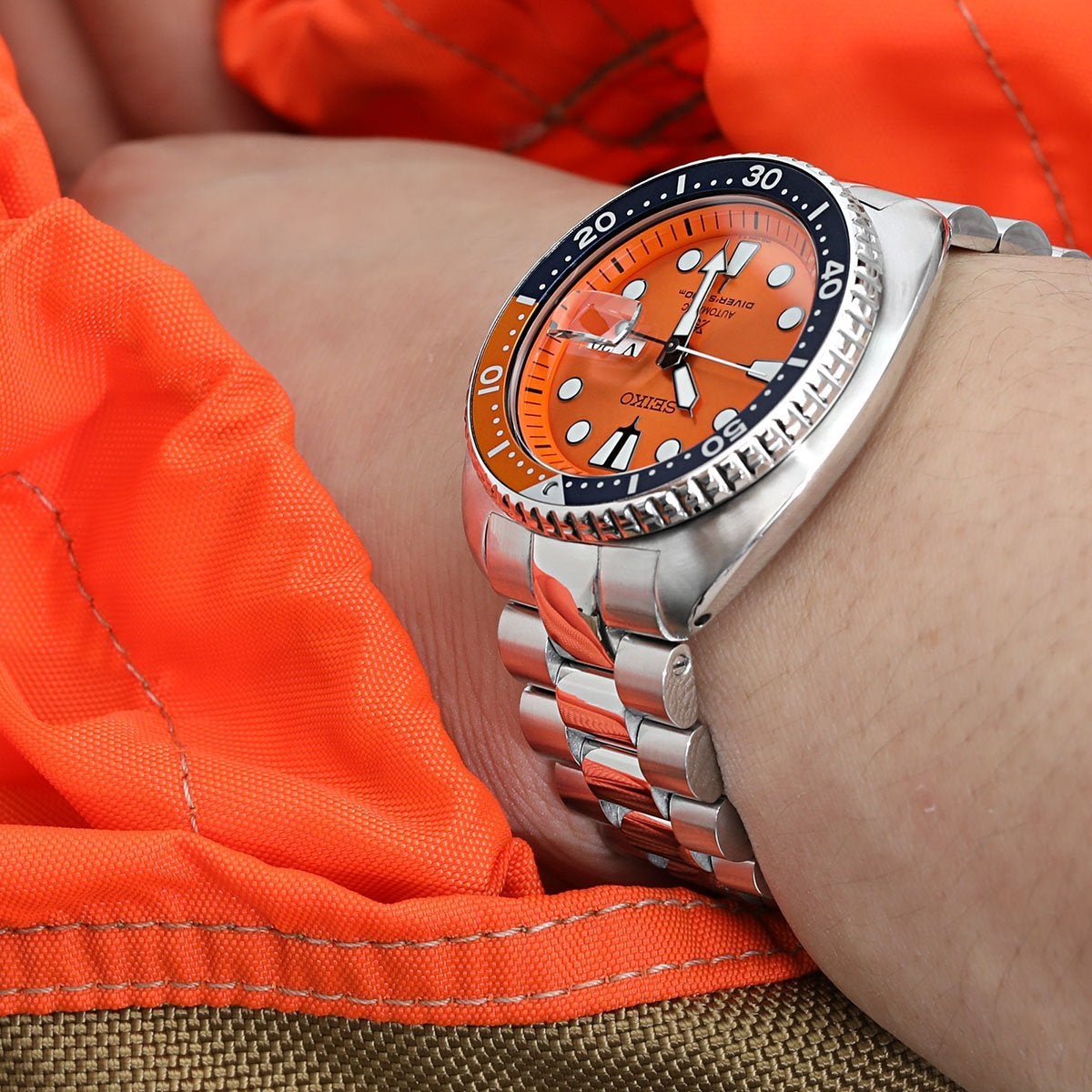 Seiko Prospex SRPC95K1 Divers Watch Limited Edition Orange New Turtle 200m Strapcode Watch Bands