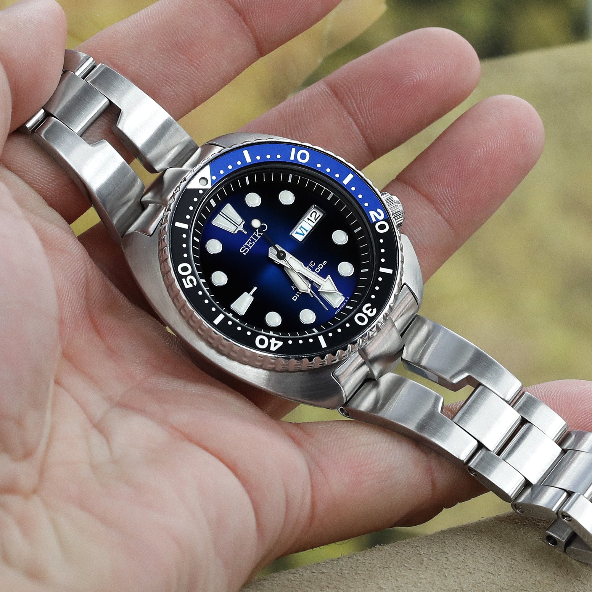 Seiko Watch Prospex Deep Blue Batman New Turtle SRPC25K1 Strapcode Watch Bands