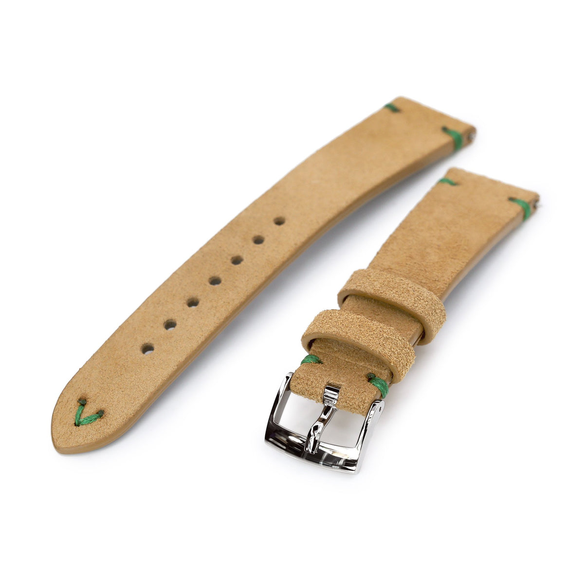 20mm Khaki Quick Release Italian Suede Leather Watch Strap Green St. Strapcode Watch Bands