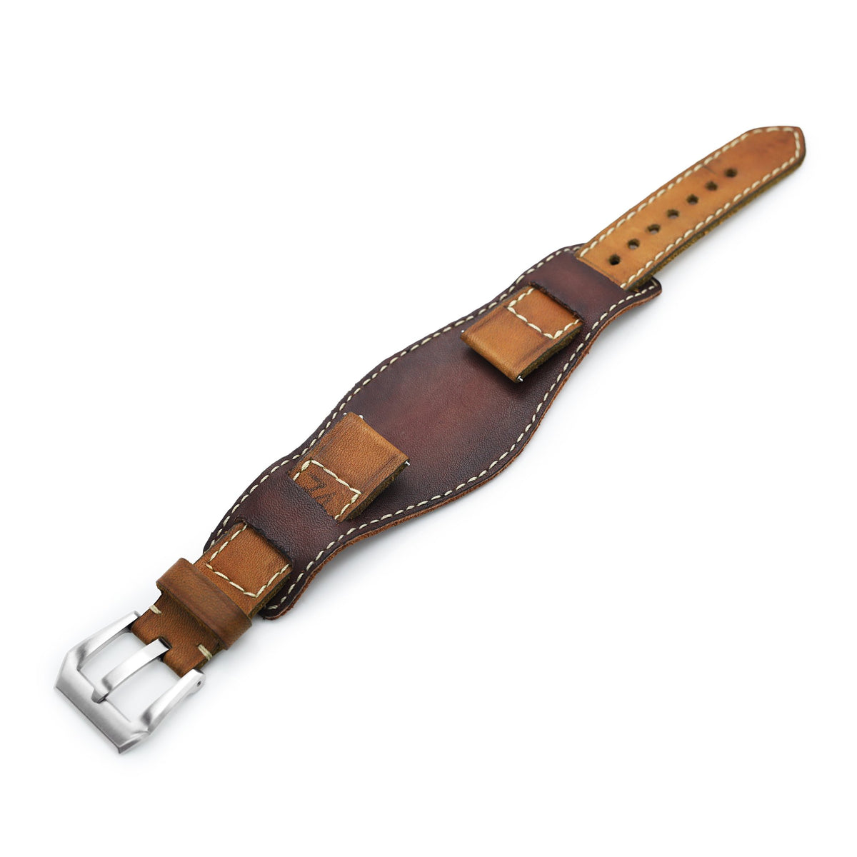 20mm Gunny X MT &#39;74&#39; Light Brown Handmade Quick Release Reversible Bund Leather Strap Strapcode Watch Bands