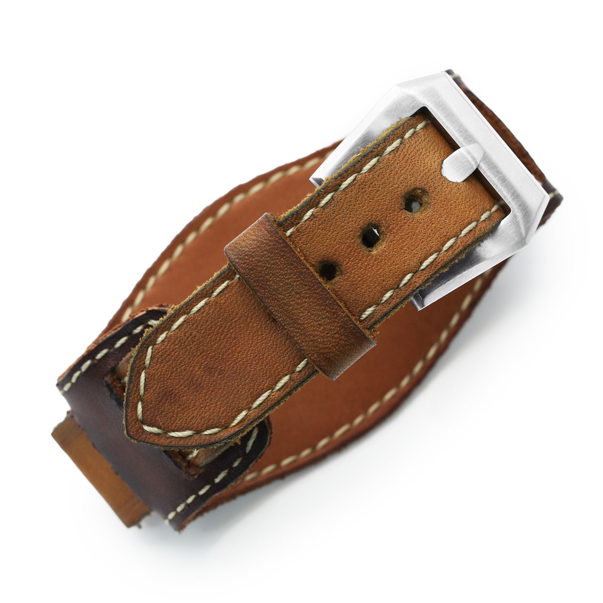 20mm Gunny X MT '74' Light Brown Handmade Quick Release Reversible Bund Leather Strap Strapcode Watch Bands