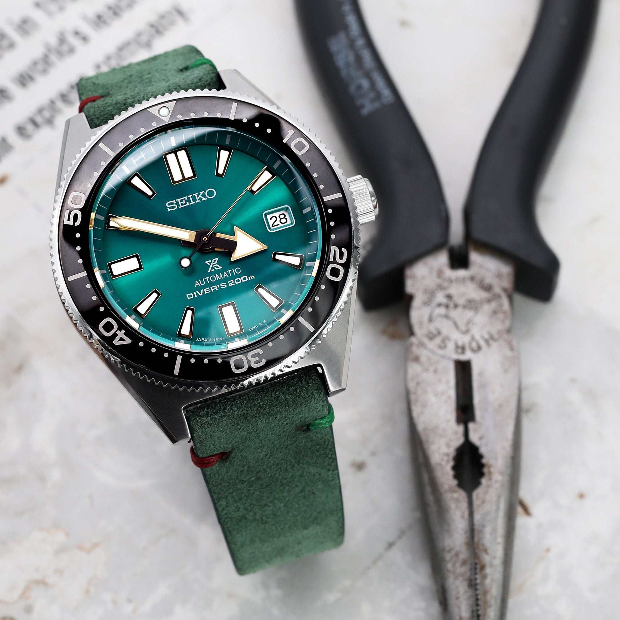 Seiko Prospex Limited Edition Sea Green SPB081J1 (SBDC059) reissue 62MAS Strapcode Watch Bands