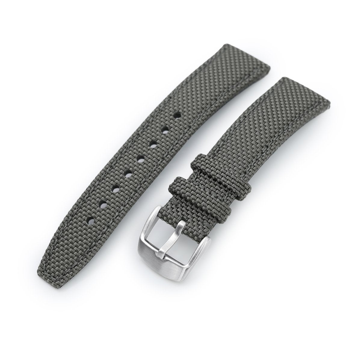 20mm 21mm or 22mm Strong Texture Woven Nylon Military Grey Watch Strap Brushed Strapcode Watch Bands