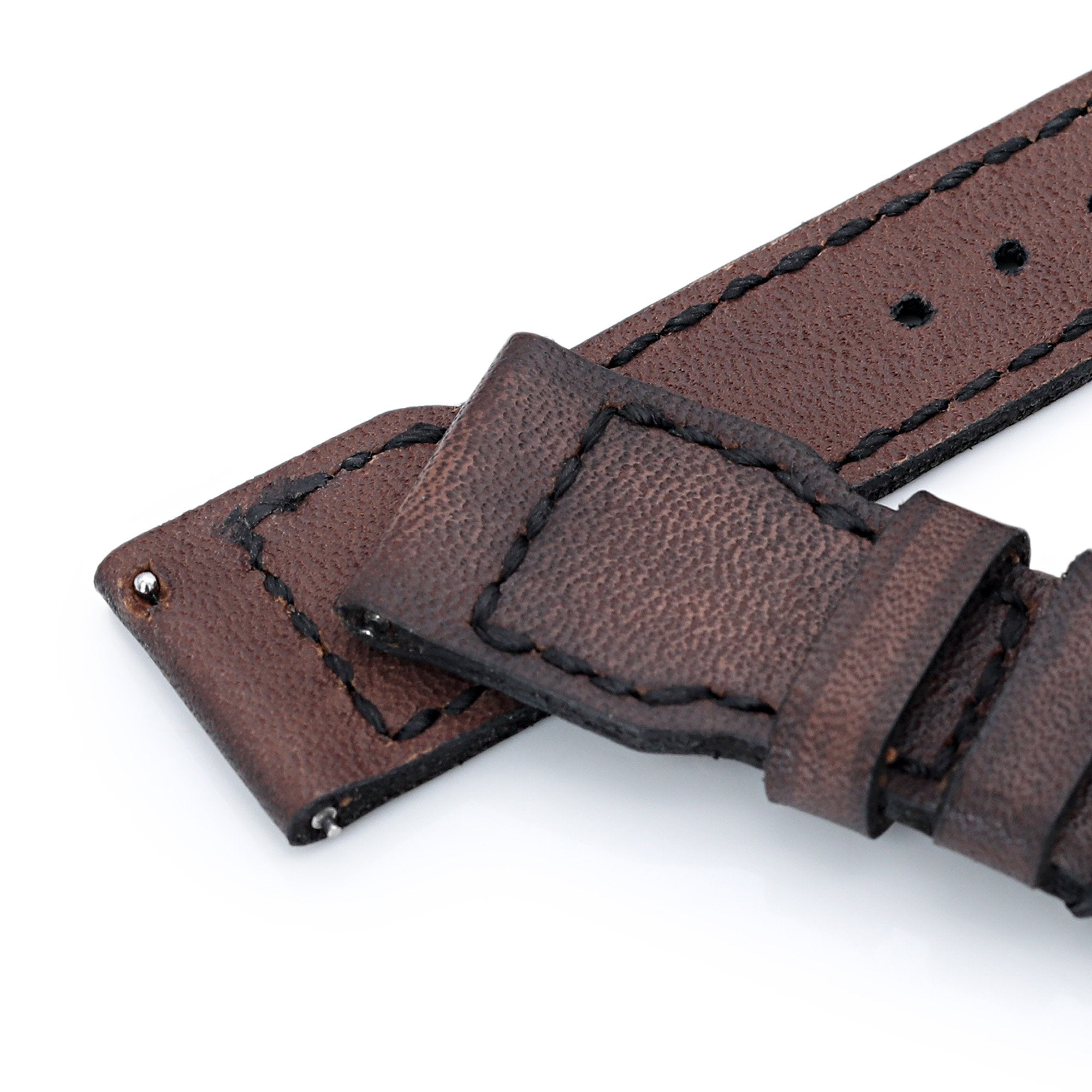 22mm Gunny X MT Dark Brown Handmade for IWC Big Pilot Quick Release Leather Watch Strap Strapcode Watch Bands