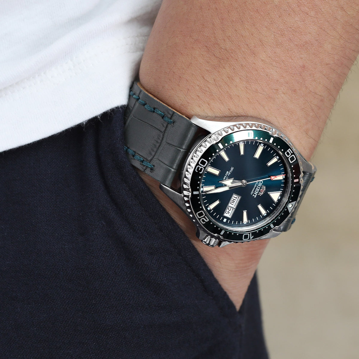 Orient Kamasu Blue Diver Watch RA-AA0002L19B Strapcode Watch Bands