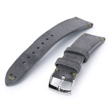 22mm Grey Quick Release Italian Suede Leather Watch Strap Military Green St. Strapcode Watch Bands